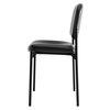 Hon Basyx Black Stacking Guest Chair, 21" L 32-3/4" H, Armless, SofThread Leather Seat, Scatter Series HVL606.SB11